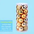 Lot de 24 boules de Noël dorées 6cm aux finitions pailletées, mates et brillantes - 6cm (Lot de 24) / Or
