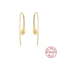 Exquisite S925 sterling silver gold snake earrings with sparkling cubic zirconia stones - 925 Silver / Gold #9
