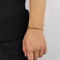 Clásica pulsera de eslabones cubanos chapada en oro de 18K para un look hip-hop - 6mmx22.86cm / Dorado