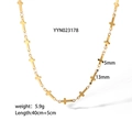 Collana in acciaio al titanio placcato oro 18k con elementi a maglia a croce multipli - Collana con Croce d'Oro(YYN023178)