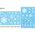 Blue and white snowflake static window decals set with 47 pieces for Christmas decor - Snowflake Style 10