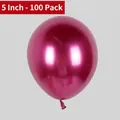 5 inch metallic magenta latex balloons pack of 100 for festive party decorations - Metallic Magenta - Medium