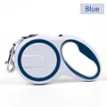 Guinzaglio retrattile blu e bianco con impugnatura ergonomica e chiusura in metallo argento - 3 Metri / Blu