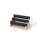 Three-tier bamboo jewelry display stand with black leather cylinders for watches - 30cm/3-Tier / Black Leather