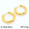 Golden 18K stainless steel hoop earrings in 10x2.5mm size for a minimalist look - 10*2.5mm Gold Ke113190-zz / A Pair Of [inner Diameters]