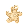 Gold plated stainless steel starfish pendant charm with detailed ocean theme textures - 518# Textured Starfish Pendant Only / 14*15mm (2 Pieces/Pack) / Gold
