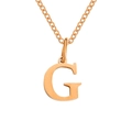 Elegant rose gold stainless steel alphabet G pendant on classic cross chain necklace - Letter G / Rose Gold