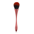 Pinceau maquillage sablier avec manche rouge métallisé et poils bicolores doux - Rouge