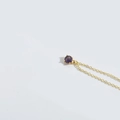 Minimalist gold necklace featuring a round purple gemstone pendant in four-claw setting - Purple (Gold Chain)