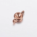 Polished rose gold stainless steel round bezel connector for DIY jewelry making - DH021 Rose Gold Style (6.5mm)