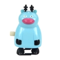 Blue plastic wind-up cartoon cow toy with mechanical walking feet for kids - Wind-up Walking Blue Reindeer