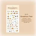 Adesivi serie Slow Life con illustrazioni a tema colazione per decorazioni fai-da-te - Ora di Colazione