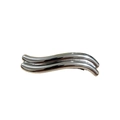Silver metallic wavy hair clip with polished finish and dual-layer parallel curve design - Silver Wave Spring Clip