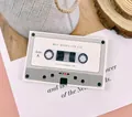 Vintage cassette tape-shaped recording greeting card with Best Wishes for You print - 30s Recording - Classic White