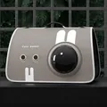 Light brown pet carrier backpack with white rabbit design and clear space capsule window - Large (Up to 7.5kg) / Gray