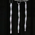 Set of 3 iridescent icicle Christmas ornaments with sparkling white laser finish - 18CM Threaded Large Sequin Icicle 3-Piece Set