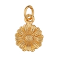Detailed close-up of a gold daisy flower charm with micro-inlaid petals for jewelry making - Daisy / Gold