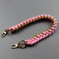 Pink woven replacement strap with gold metal chain and lobster clasps for handbags - Old Version / Pink