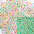 Luminous 4x7mm acrylic letter beads for DIY bracelets glowing in the dark - Letter Glow Translucent & Colorful