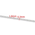 DIY jewelry part 6.3mm wide silver stainless steel chain with 1.8mm thick links - Round Grind Chain 6.3mm