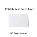 A7 wit gelinieerd papier navulling met 6 gaten voor ringbanden, 45 vellen per verpakking - A7 Gelinieerd Navulling 45 Vel / Wit