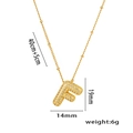 Detailed view of micro-pave zircon letter F pendant with precise size and weight measurements - Gold Color Letter F with Zirconia