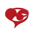 Polished red heart-shaped napkin ring with stylized swirl cutout for table decor - Hollow Swirl Heart