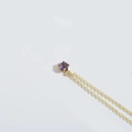 Minimalist golden necklace with a sparkling purple five-pointed star pendant - Purple (Gold Chain)
