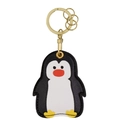 Porte-clés pingouin mignon en cuir et porte-carte avec clip métallique doré - Pingouin