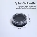 3g round black base clear lid nail art container for glitters and small jewelry - 3g Black Flat Round Box (1.4*4cm)