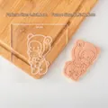 Christmas deer and bear biscuit mold with acrylic stamp and size details QA0355 - QA0355-Reindeer Hugging Bear Embosser