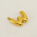Polished gold stainless steel bubble letter W pendant for modern fashion necklaces - Letter W