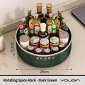 Organizzatore rotante per spezie verde scuro per cucina diametro 28cm - Grande (Diametro 28cm) / Stile Lettera / Verde Militare Oro