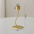 Minimalist matte gold iron candlestick holder with elegant S-shaped curve and 15.5cm height - Curved Candlestick Single Head - Gold