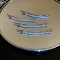 Macro di quattro fermagli per capelli argentati con strass brillanti su specchio - Argento Stile 1 Corto (Set da 4)