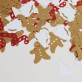 Christmas confetti with gingerbread men, white motifs and red candy canes for DIY party decor - Gingerbread Man Candy Cane Beard Confetti