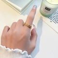 Adjustable gold plated spinning ring featuring an ancient coin chain design for women - Wealthy Coin Open Style (H008)