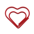 Cute heart shaped paper clip in vibrant red metal coating for creative office use - Red