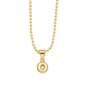 Polished gold initial O pendant necklace featuring a minimalist ball chain design - Letter O