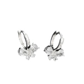 Elegante silberne Schmetterlings-Creolen mit funkelnden Zirkoniasteinen in edlem Design - Schmetterling / Silber