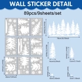 89-piece white snowflake and pine tree static PVC window stickers for Christmas decor - White (UV24Y12711S_T) / 20x30cm x 9 Sheets
