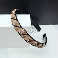 Twisted headband with sparkling champagne gold rhinestones and non-slip inner teeth - Champagne Rhinestone