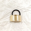 Minimalist gold alloy hair tie with brushed metal texture on black elastic band - Gold Rectangle Brushed 5cm