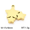 Colgante de estrella de acero inoxidable dorado con diseño de triple capa 17x16mm - Dorado (KLJ7996-Z)