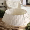 Large white woven Christmas tree collar with minimalist Nordic style and 65cm base diameter - Top 50xBottom 65xH 21cm / Large White