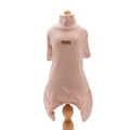 Rosa Haustier-Strickpullover mit Stehkragen und Lederaufnäher für kleine Hunde - S / Pfirsich