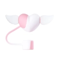Pink and white heart wing silicone straw cover for 10mm cups in variant color design - White and Pink Mixed