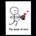 Tiger Eye heart stone placed on a creative love arrow illustration gift card - Tiger's Eye