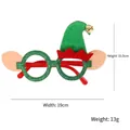 Green glitter Christmas elf glasses with felt hat, bells, and ears for party costume - Green Frame Green Elf Hat