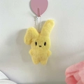 Porte-clés lapin en peluche jaune avec chaîne à billes pour décoration de sac à dos - boule chaîne / Jaune